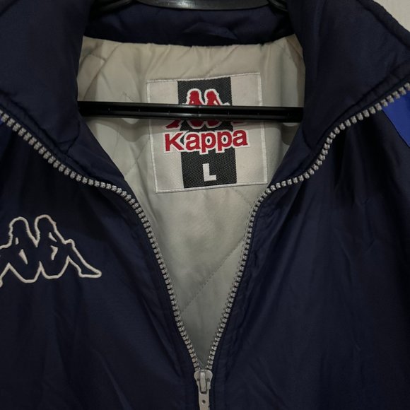 COPY - Vintage Kappa Hooded Coat Jacket Soccer Bench Coat Blue Mens Size L - Picture 5 of 6